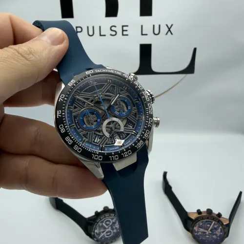 Relógio Masculino TAG Heuer Carrera 44mm Cronógrafo Quartzo Azul - Prem AAA+