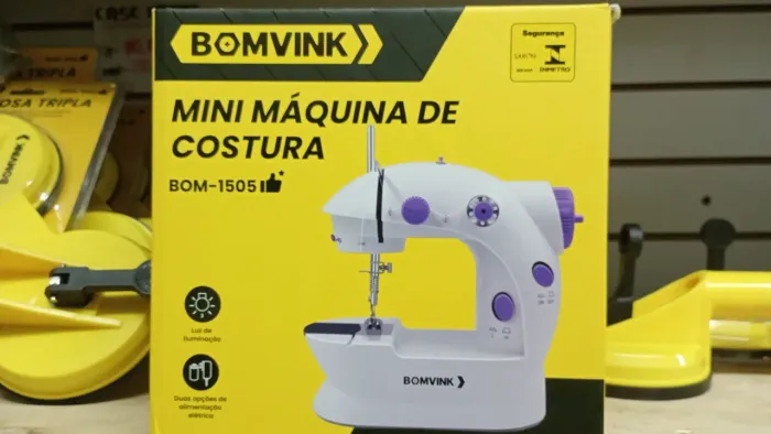 Mini Máquina De Costura Reta Portátil Elétrica Pedal