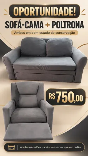 Sofá cama + poltrona