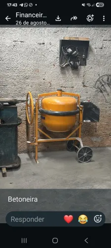 Betoneira CSM CS 120L Nova Sem Uso - Motor 1/3CV 220V Monofásica