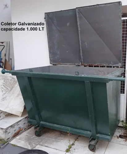 Coletor Container de lixo com 4 rodas em aço