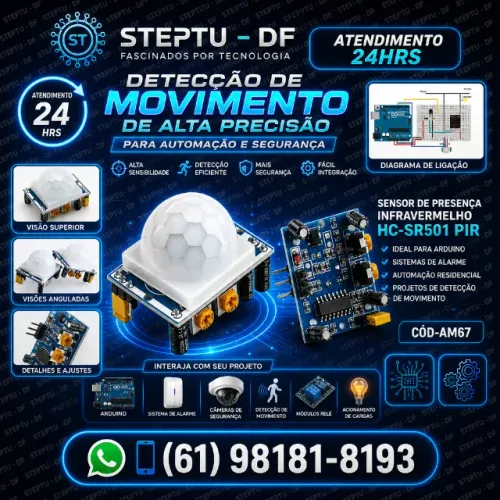 Sensor De Presença Infravermelho - Pir Hc-sr501 Arduino Robotica Automação COD-AM67