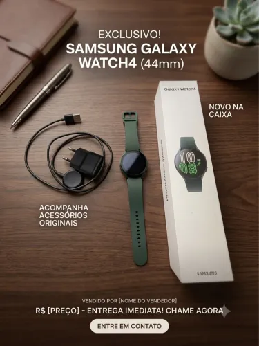 Samsung Galaxy Watch4 Verde - Na Caixa, Completo com Acessórios Originais