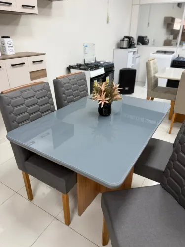 Conjunto de Mesa de Jantar Frida com 4 Cadeiras - 100% MDF | Tuboarte