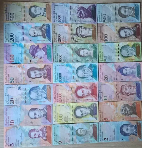 Coleção 21 cedulas Venezuela tema fauna 