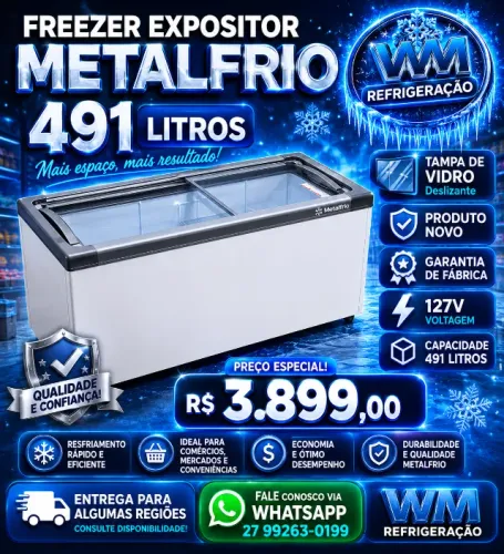 Expositor Metalfrio 491 Litros Novo Tampa de Vidro 127V ?