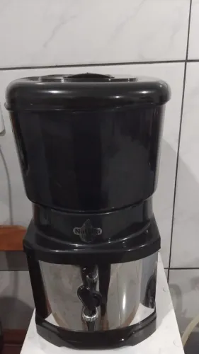 Filtro de água com cuba de barro e suporte em Inox -  11 litros