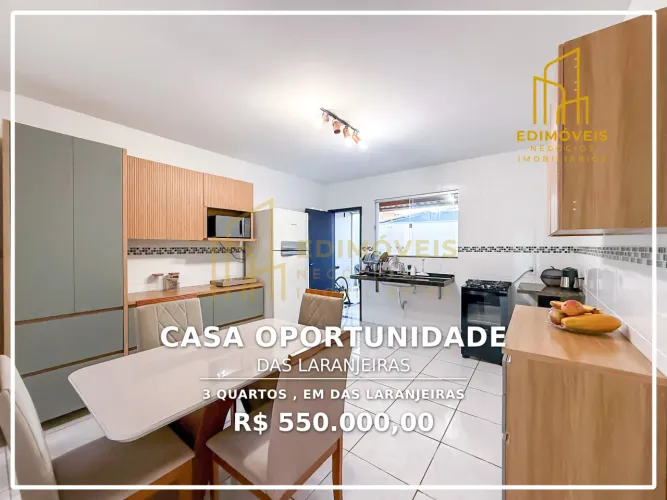 Casa com Quintal e 3 Quartos em Das Laranjeiras, Ideal para sua Família