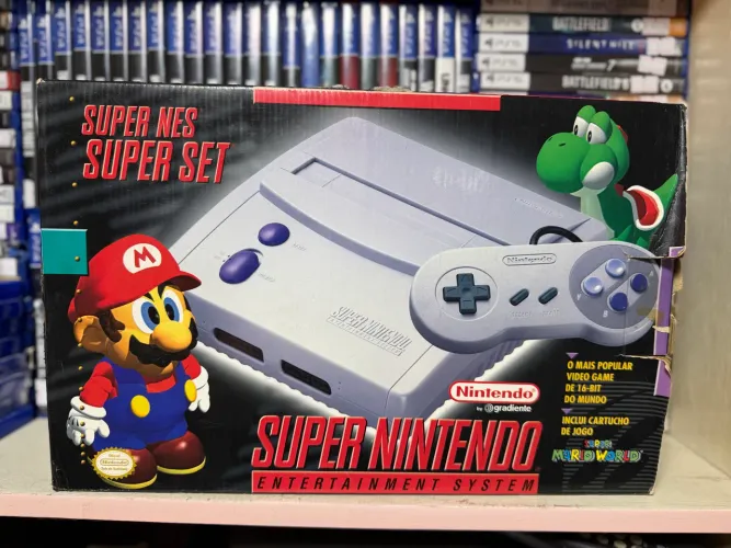 Super Nintendo Baby + caixa + IMPECÁVEL, todo original. www.feletigames.com.br