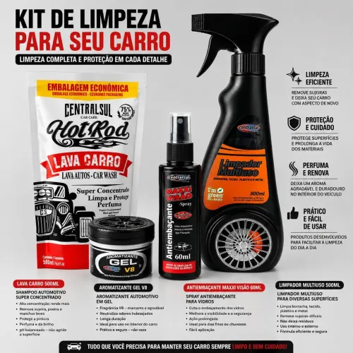 Kit de limpeza automotivo