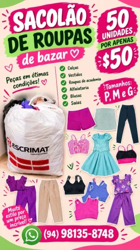 Sacolão de roupas bazar