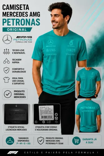 Camiseta mercedes Amg Petronas F1 Pficial Licenciada