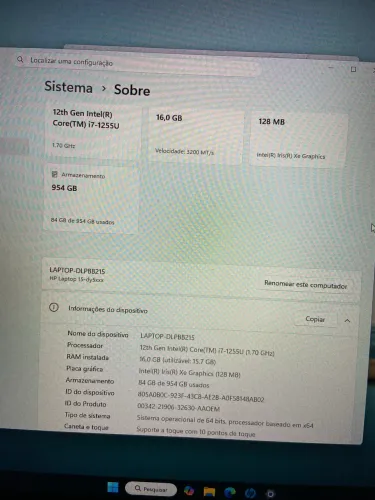 Notebook HP INTEL CORE i7