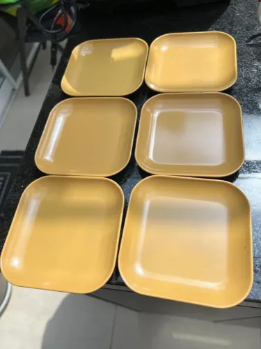 7 pratinhos 12x12 p/sobremesa Varig- RELÍQUIA