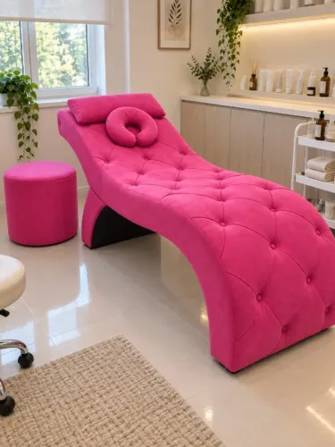 Puff Redondo Estofado para Estética e Maca Novo