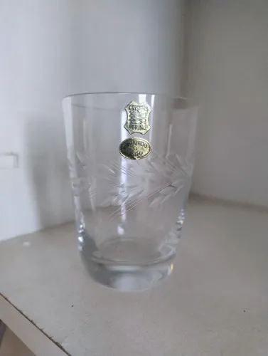 Conjunto com 6 Copos de Cristal Hering - Lapidados à Mão - Antigos Vintage