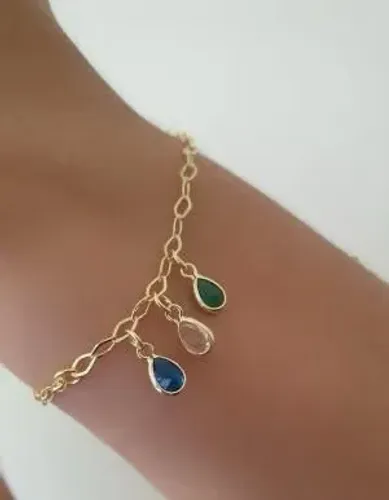 Pulseira Pedras Colorida Semijoia - Com Garantia ?