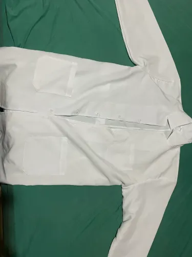 Jaleco branco com manga de elástico tamanho g