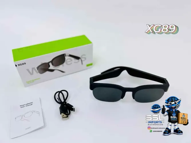 Óculos Inteligente XH89 AI Tradutor em Tempo Real Bluetooth IA Chamadas Android iPhone