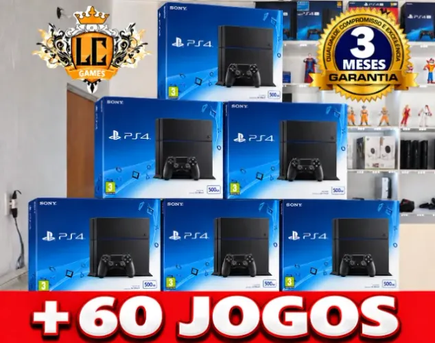 PS4 FAT 5OOGBº COM 59 JOGOS e GARANTIA O3 MES e BRINDES ( LOJA FISICA )