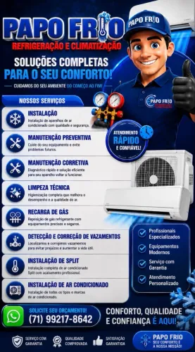 Refrigeração, consertos, manutenção e instalação 