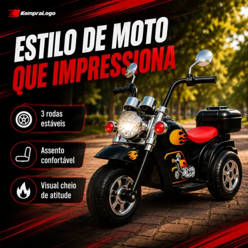 Moto Elétrica Infantil Motinha Criança Luz Menino Menina