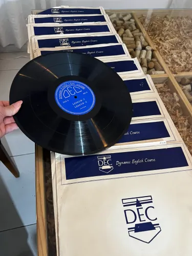 curso de inglês vintage em vinil dynamic english course