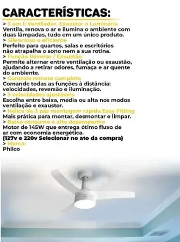 Ventilador dê teto.