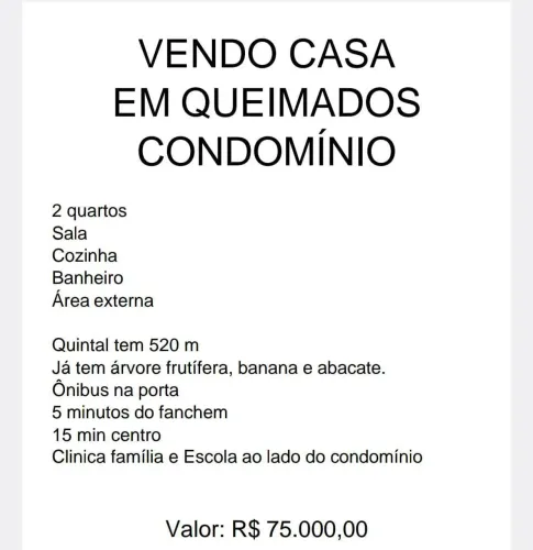 Vendo casa em queimados condomínio quintal grande árvore frutífera comércio Ônibus porta 