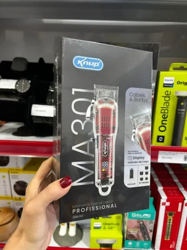Máquina de Cortar Barba e Cabelo Sem Fio Profissional