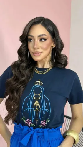 T-SHIRT 100% ALGODÃO Gola ribana