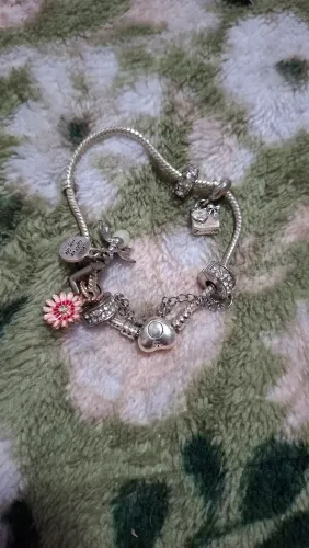 pulseira de berloque pandora com trava de segurança