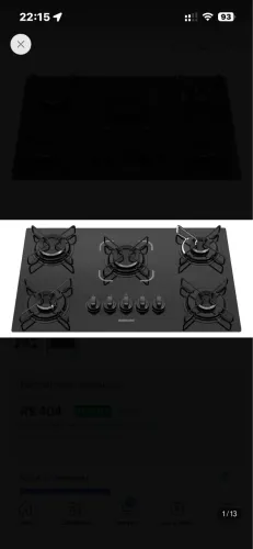 Fogão cooktop 5 bocas