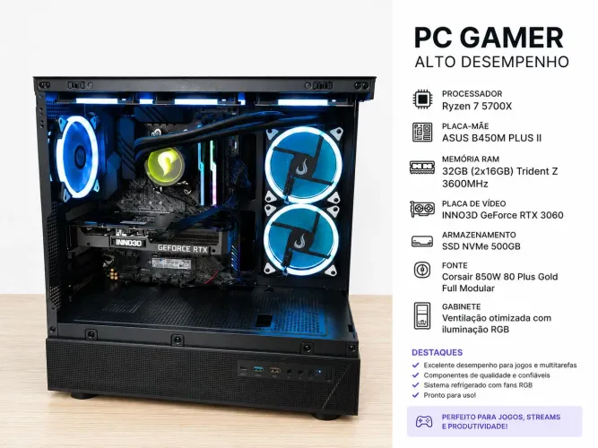 PC GAMER R7 5700X 32GB RAM RTX 3060
