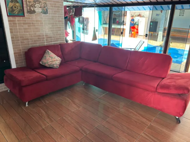 Sofá de Canto Vermelho