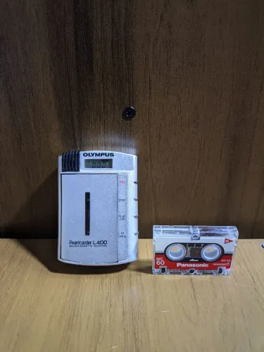 Microgravador de Voz Vintage Olympus Pearlcorder L400 - Funcionando em Excelente Estado