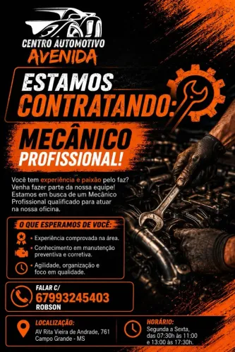 ESTAMOS CONTRATANDO PROFISSIONAL COM EXPERIÊNCIA 