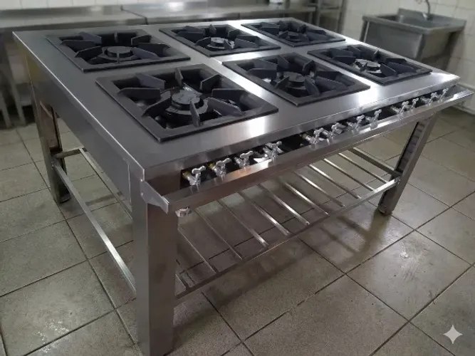 Fogão industrial em aço inox