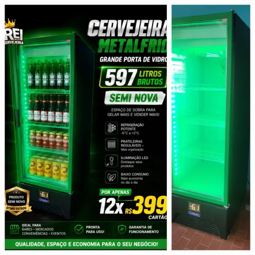 Cervejeira metalfrio grande 597 litros brutos 12xR$399 cartão watsap *