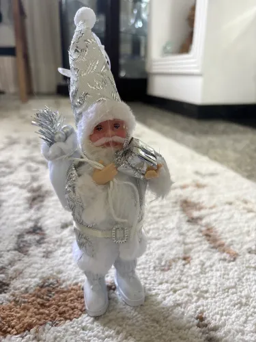 Papai Noel decorativo prateado