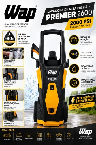 Lavadora de Alta Pressão WAP Premier 2600 - 2000 PSI