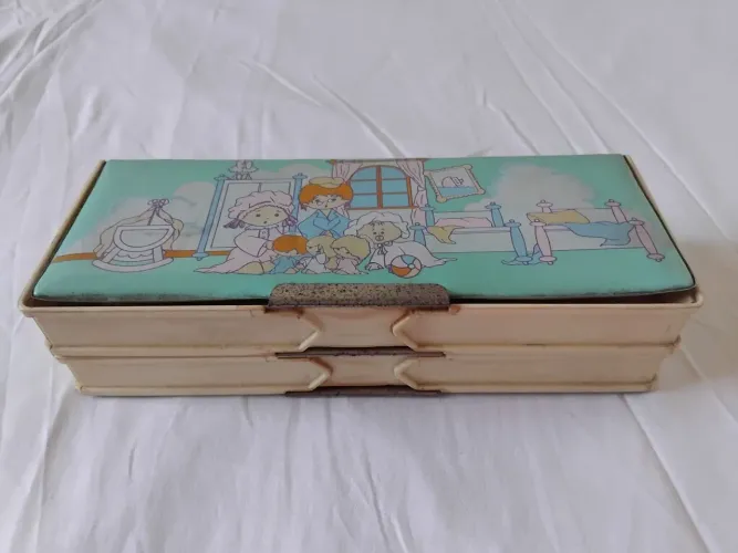 Estojo antigo duplo Candy Dandies - vintage anos 80