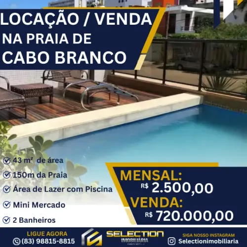 Flat a 150m da praia 