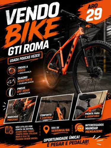 Vendo Bike GTI Roma, Aro 29, usada poucas vezes.