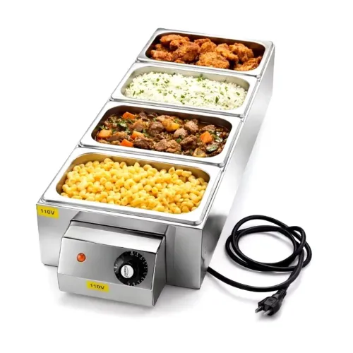 Rechaud Elétrico Banho Maria 4 Cubas inox