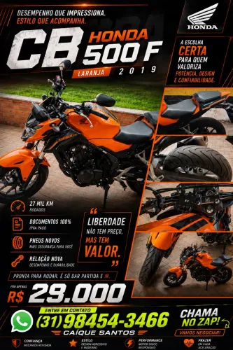 Honda CB 500F 2019 ? 27.000 KM | R$ 29.000
