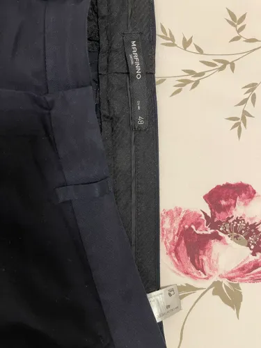 Calça alfaiataria tamanho 48 slim azul escuro pouco uso