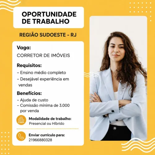 OPORTUNIDADE DE TRABALHO ( LEIA A DESCRIÇÃO)