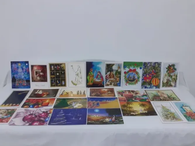 LOTE 25 CARTÕES DE NATAL COM ENVELOPES