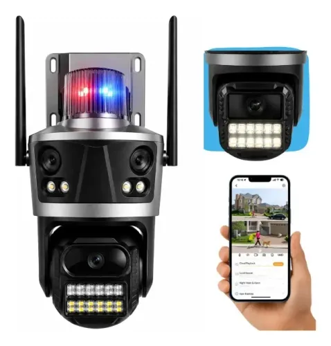 Camera Segurança Externa Interna Lente Tripla 4k 9mp Icsee